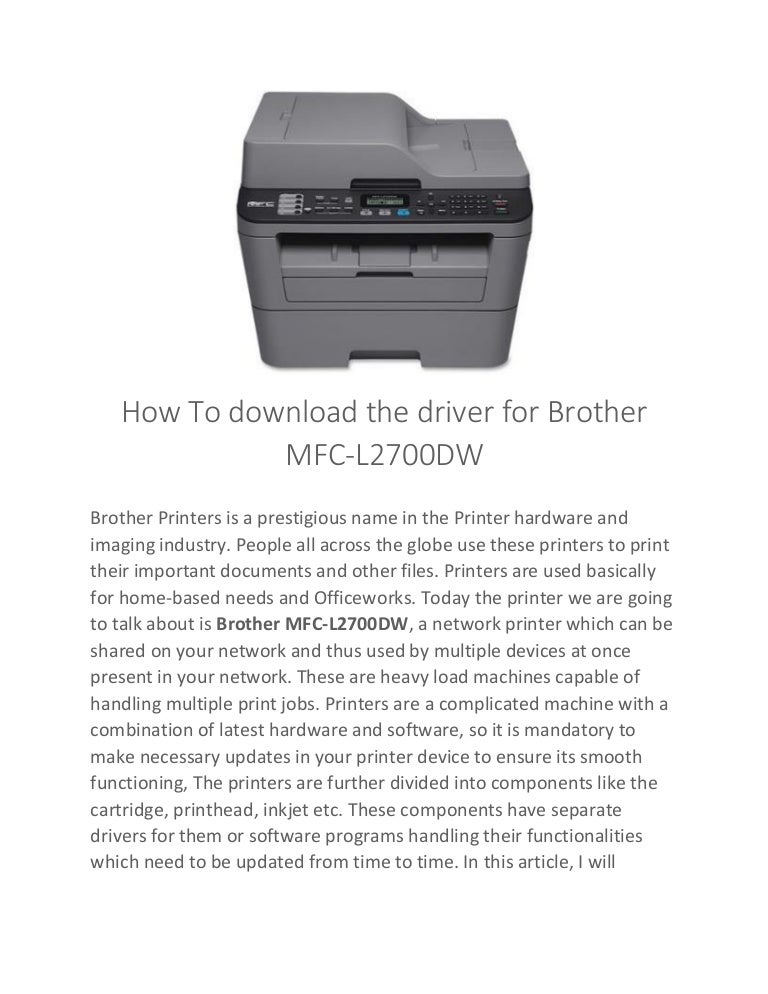 SCARICA DRIVER BROTHER MFC L2700DW